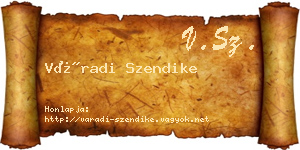 Váradi Szendike névjegykártya